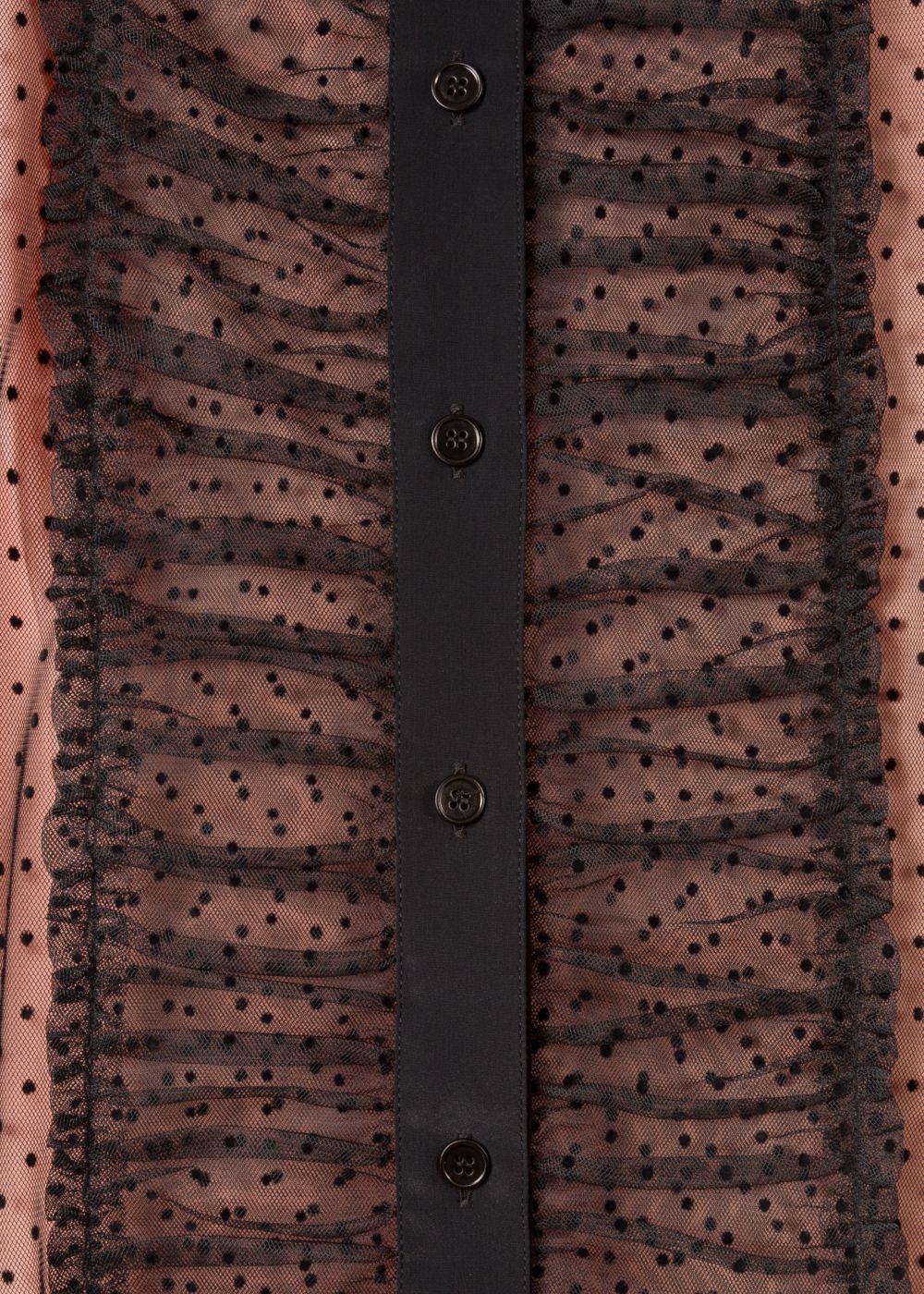 Paul Smith Women's Black Flocked-Spot Frill T-Shirts With Contrast Cami