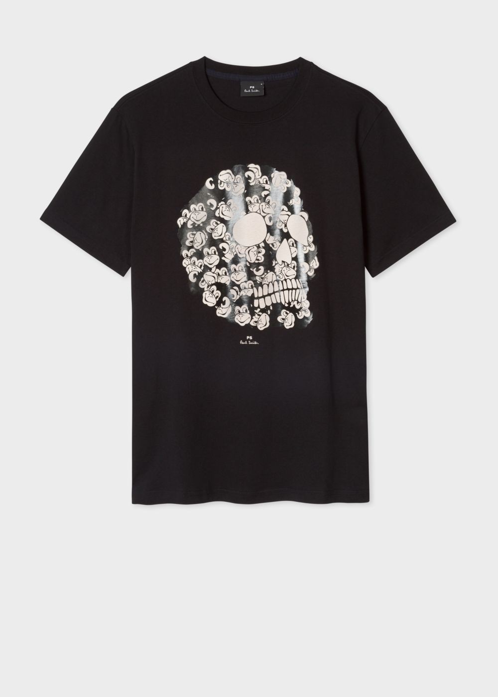 Paul Smith Mens's Black 'monkey Skull' Print Organic-Cotton Tees