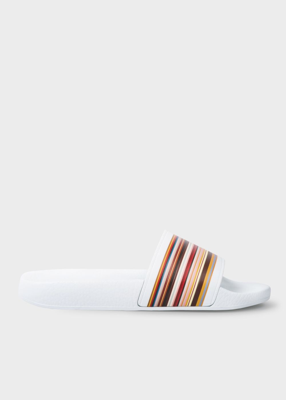 Paul Smith Womens's White 'rubina' Slides With 'signature Stripe' Detail