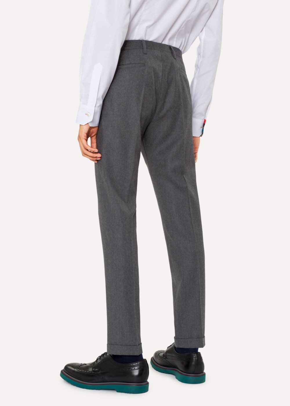 Paul Smith Mens's Slim-Fit Light Grey Wool And Cashmere-Blend Pants