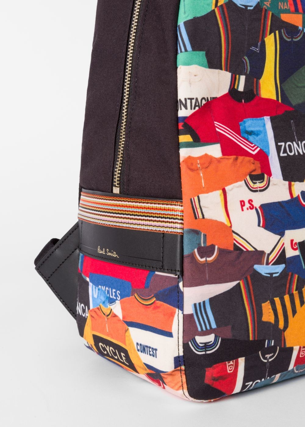 Paul Smith Men's 'cycling Jerseys' Print Canvas Backpack