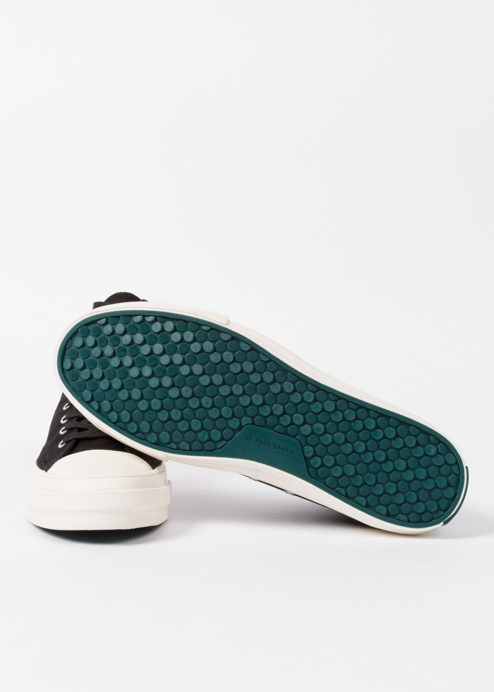 Paul Smith Mens's Black Canvas 'kirk' Shoes With Dino Print