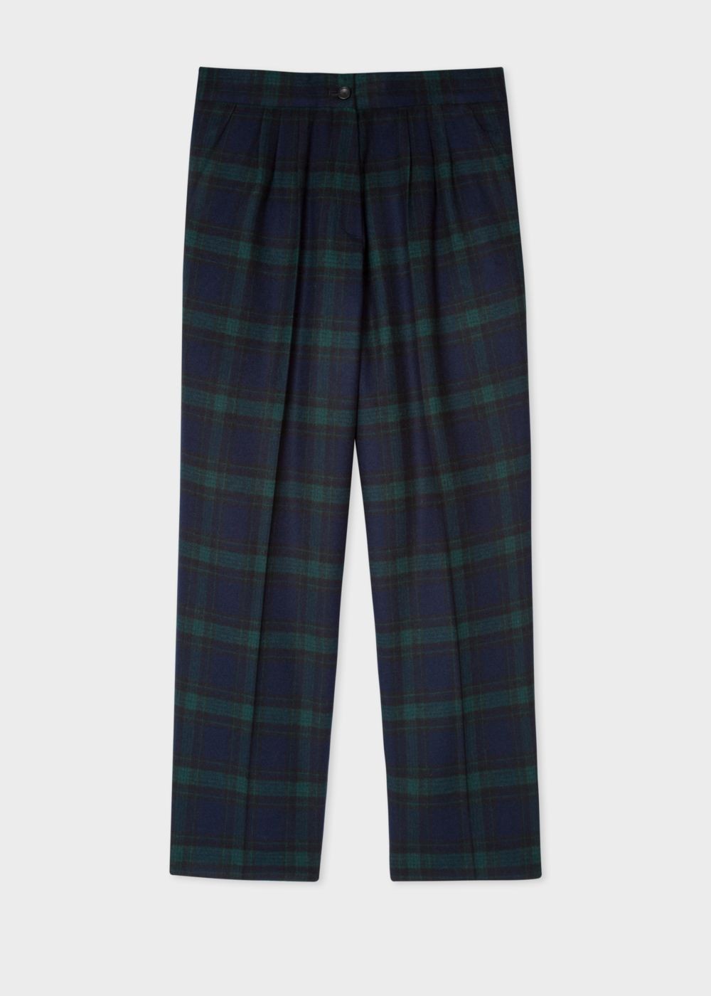 Paul Smith Women's Blackwatch Tartan Wool-Blend Triple-Pleat Trousers