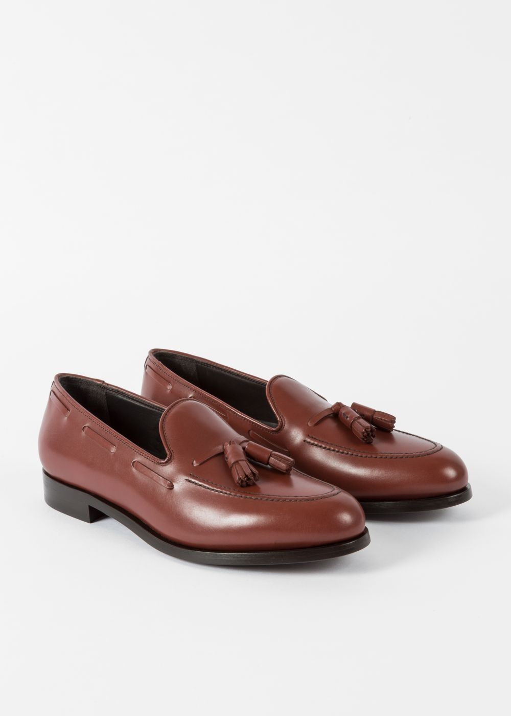Paul Smith Men's Burgundy Leather 'simmons' Tasseled Loafers Shoe