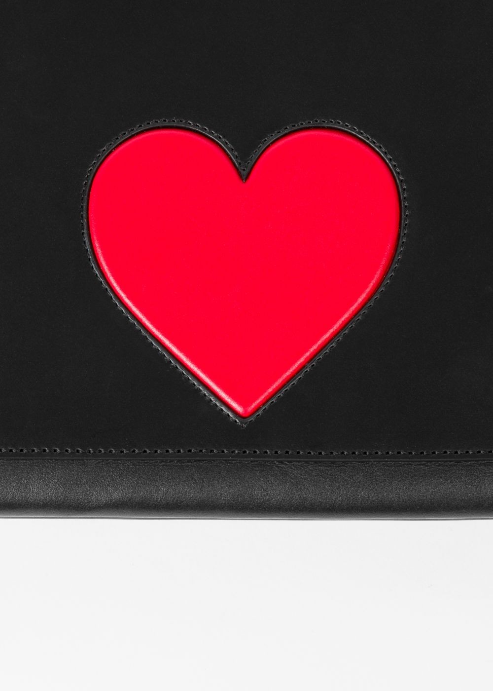Paul Smith Lady's Black 'heart' Leather Shoulder Handbag