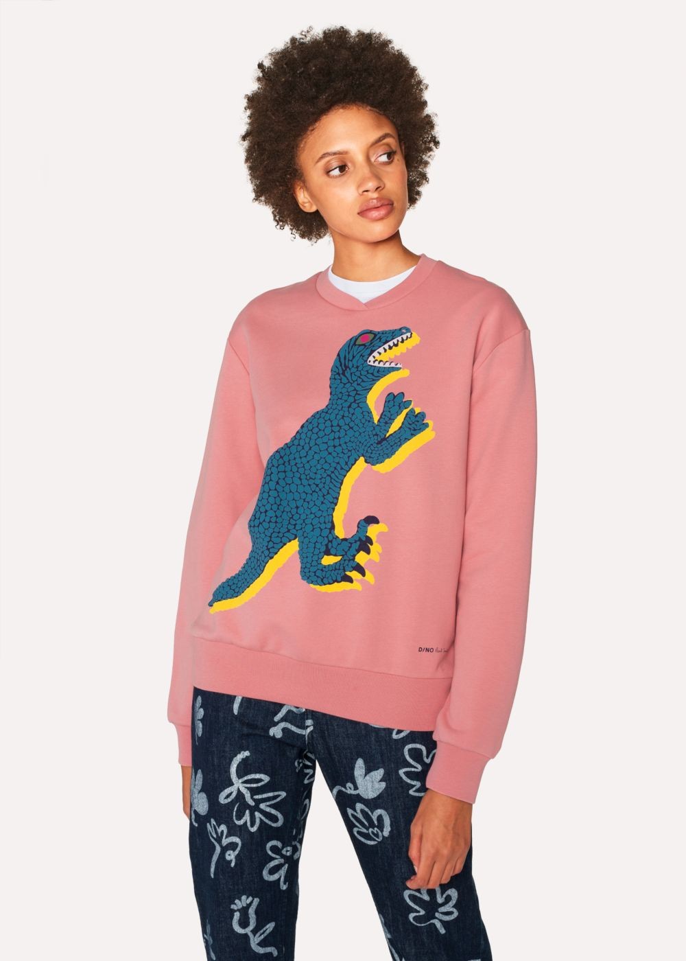 Paul Smith Women's Pink Large 'dino' Print Cotton Sweatshirt