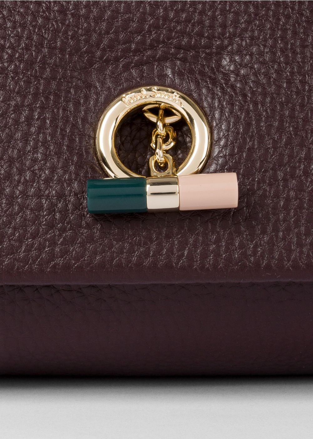 Paul Smith Women's Burgundy T-Bar Leather Shoulder Bag