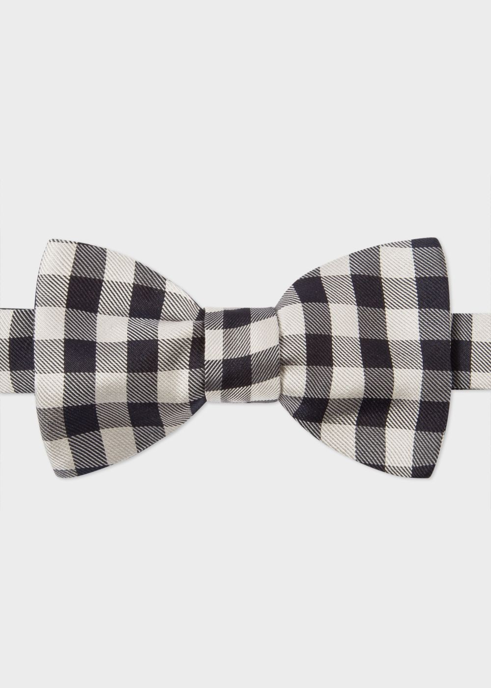 Paul Smith Men's Black And White Gingham Silk Bow Tie