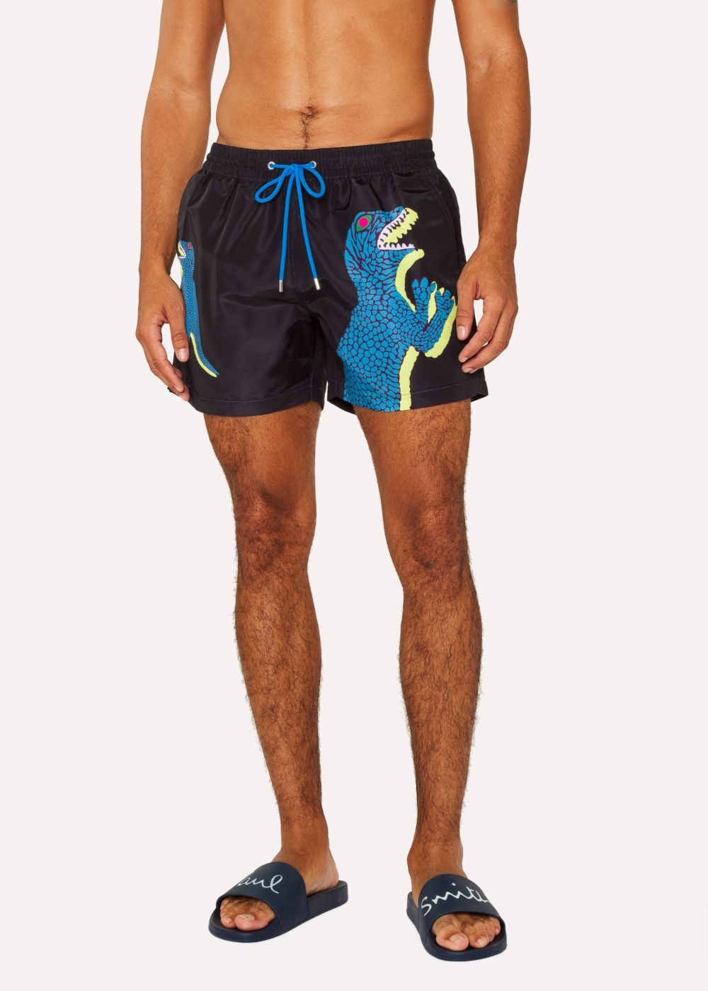 Paul Smith Mens's Black 'dino' Placement Print Swim Shorts