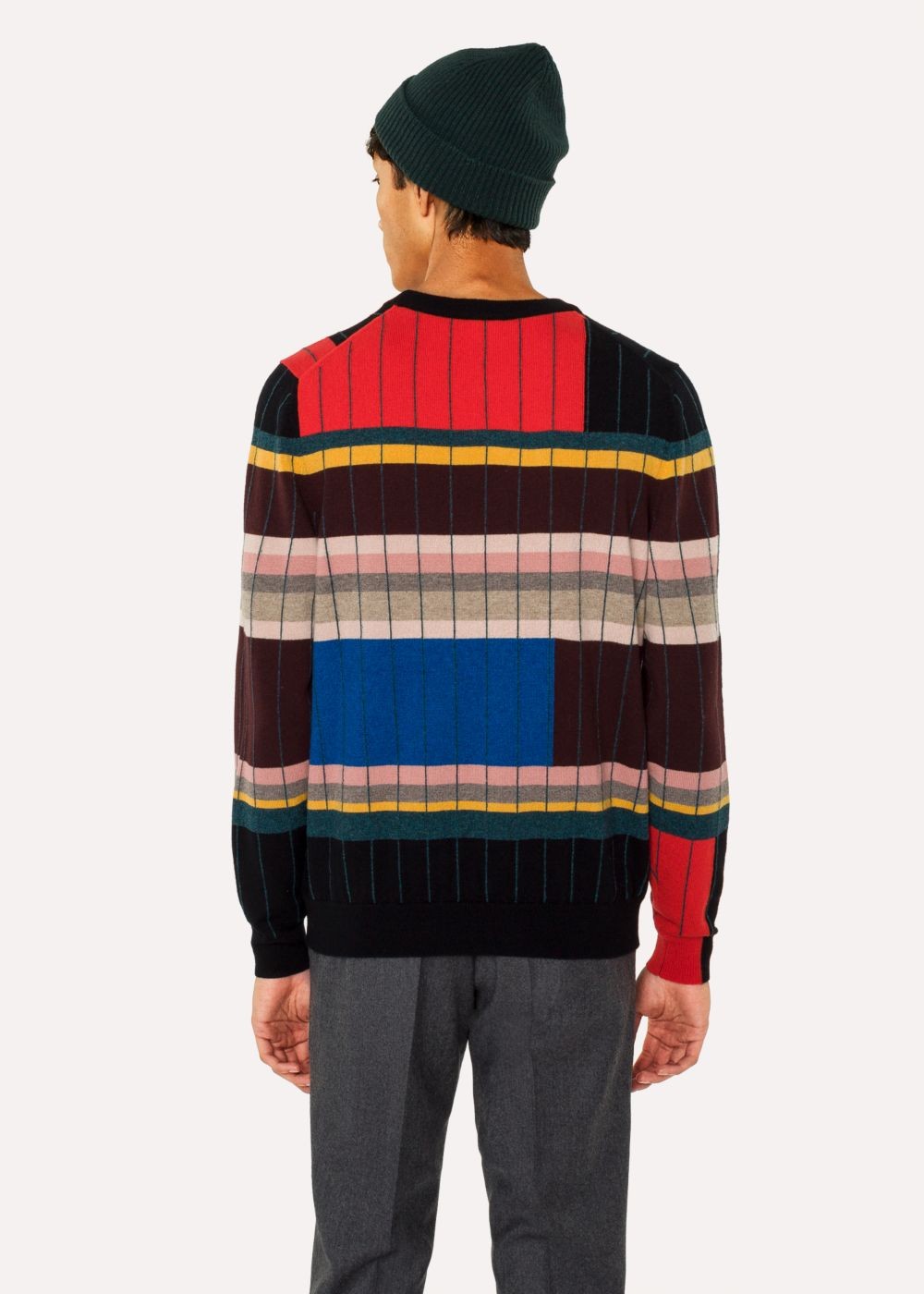 Paul Smith Anni Albers X Paul Smith - Mens's Geometric Stripe Cashmere Sweater
