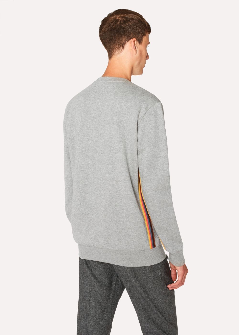 Paul Smith Mens's Grey 'artist Stripe' Tape Seam Sweatshirt