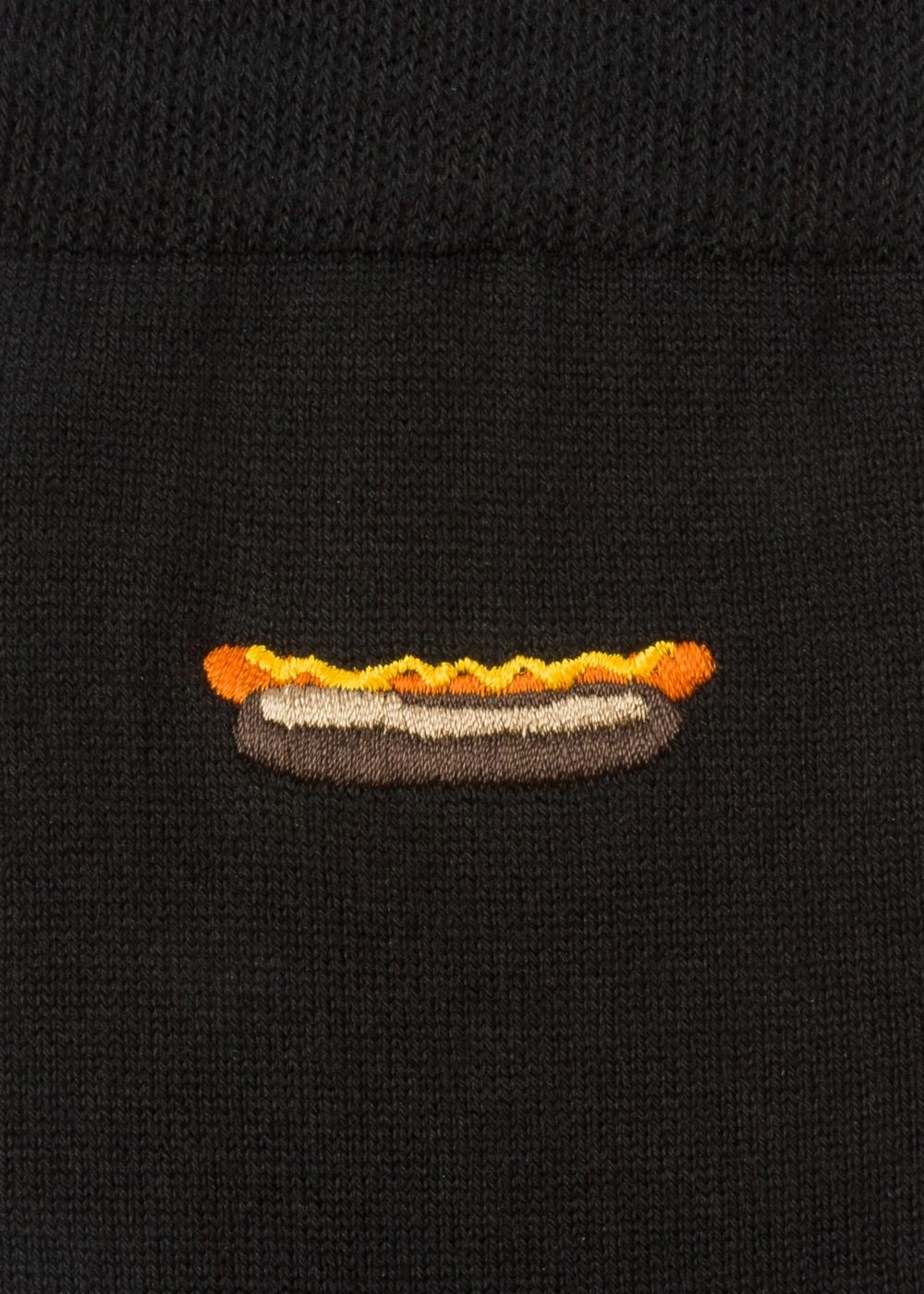 Paul Smith Mens's Black Socks With 'hot Dog' Embroidery