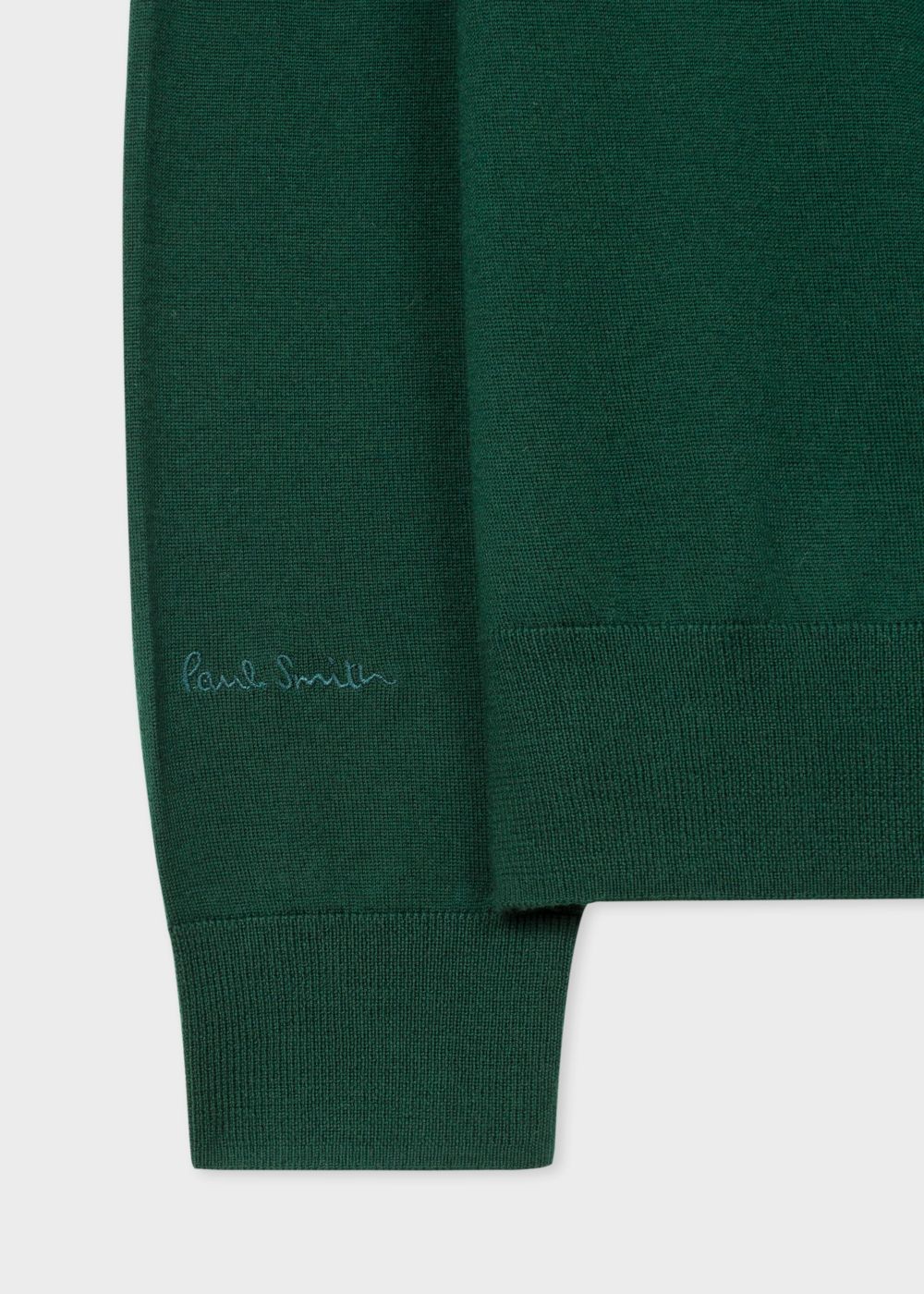 Paul Smith Men's Dark Green V-Neck Merino Wool Sweater