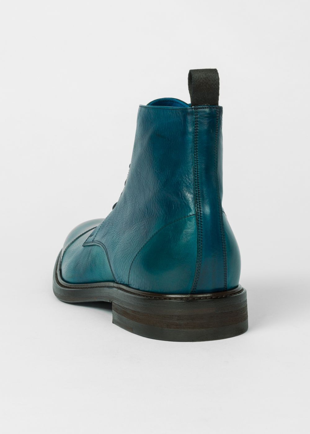 Paul Smith Men's Dip-Dyed Teal Calf Leather 'jarMen' Boots