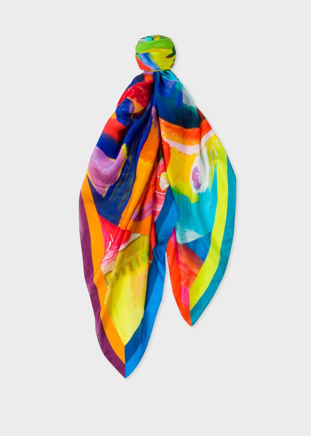 Paul Smith Lady's Abstract 'paint Brush Pot' Painted Print Silk Scarf