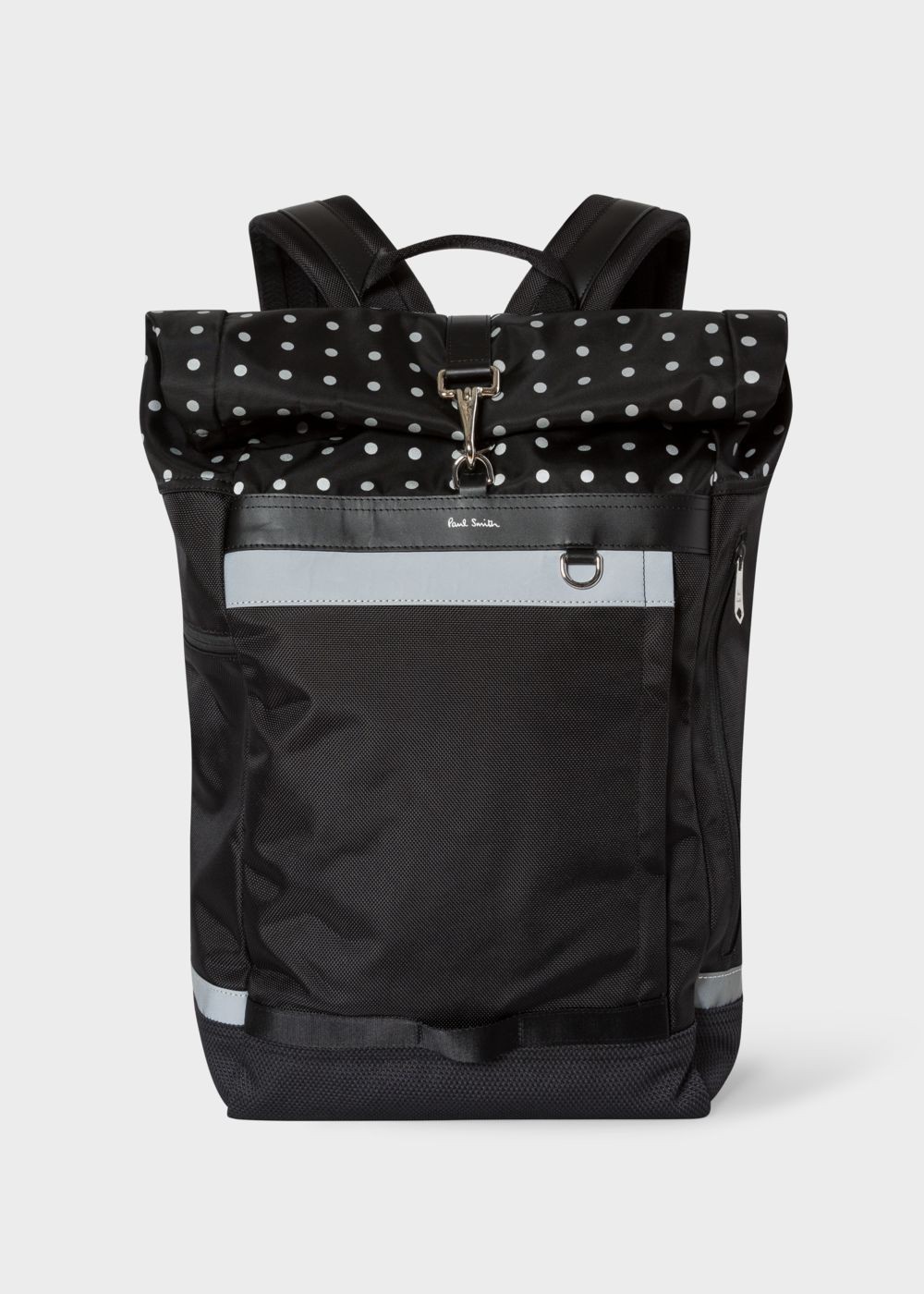 Paul Smith Men's Black Reflective Polka Dot Cycling Backpack