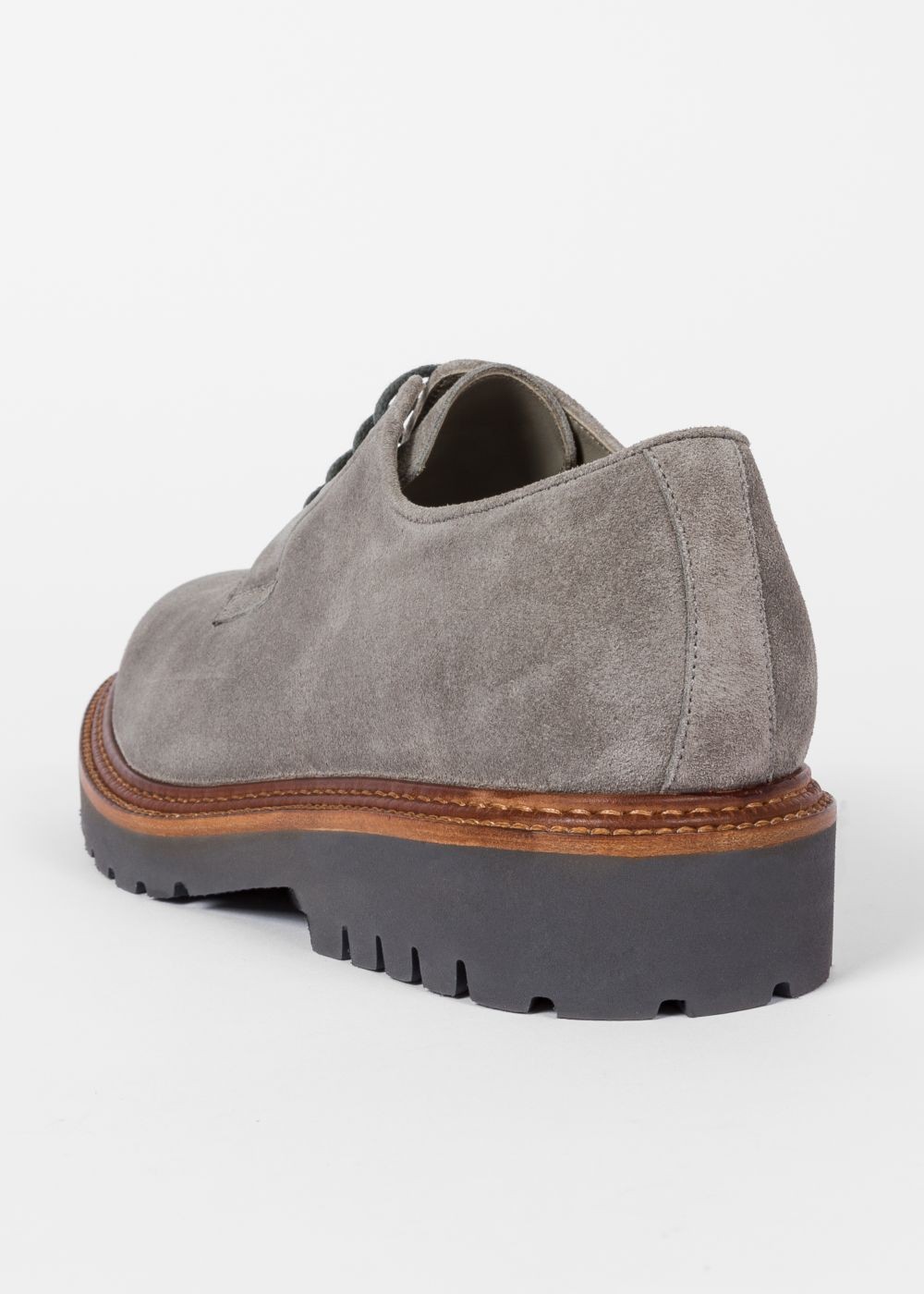 Paul Smith Mens's Grey Suede Leather 'rod' Derby Shoes