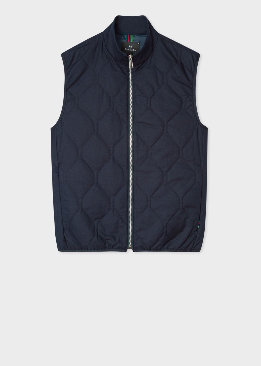 Paul Smith Men's Dark Navy Quilted Zip-Fastening Gilet Clothing