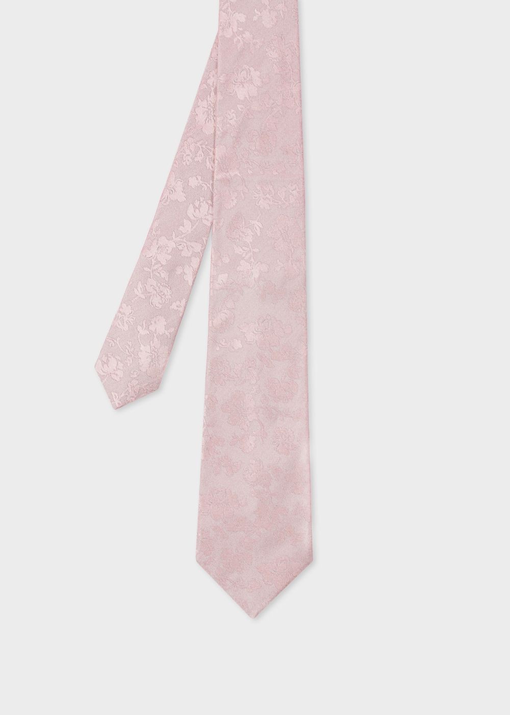 Paul Smith Men's Light Pink Floral Jacquard Silk Tie