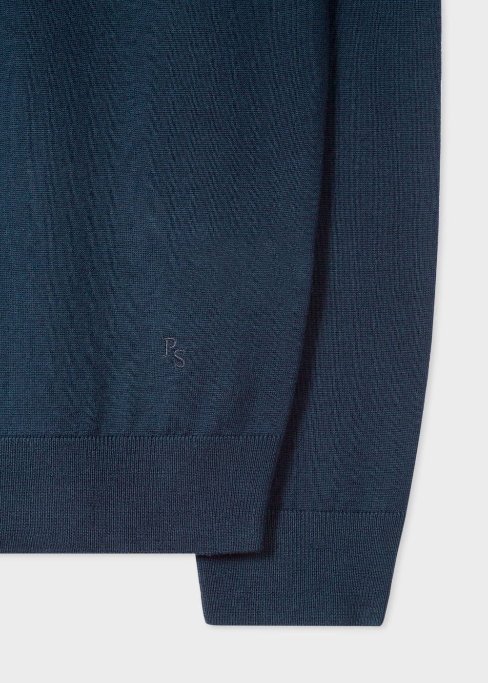 Paul Smith Men's Dark Navy Wool Sweater With Contrast Collar