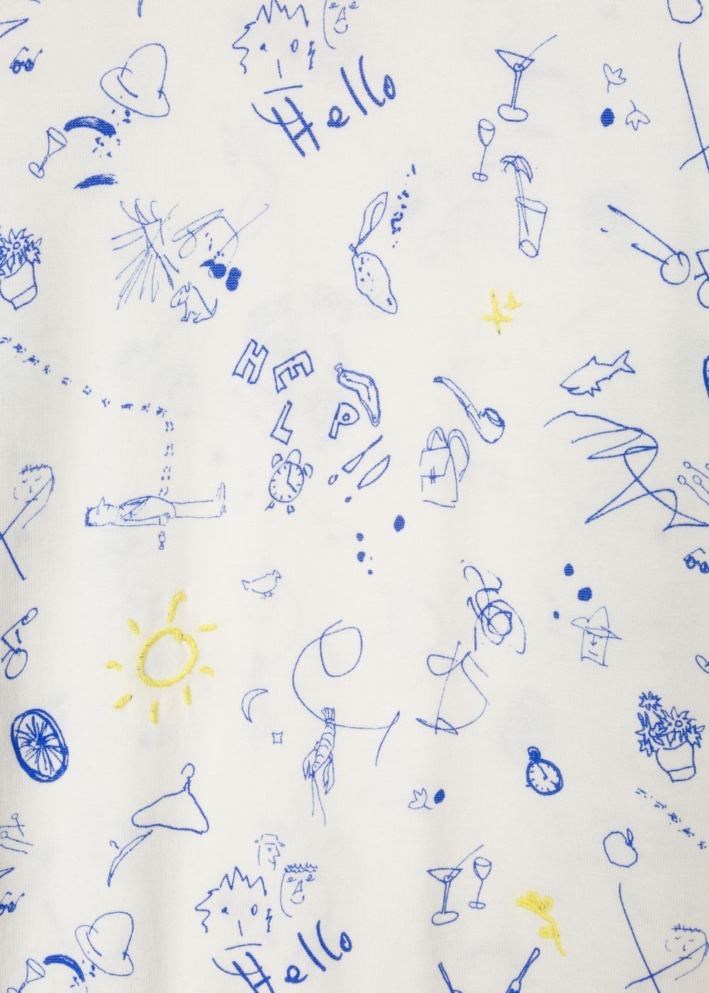Paul Smith Women's White Cotton Sweater With 'paul's Sketchbook' Print