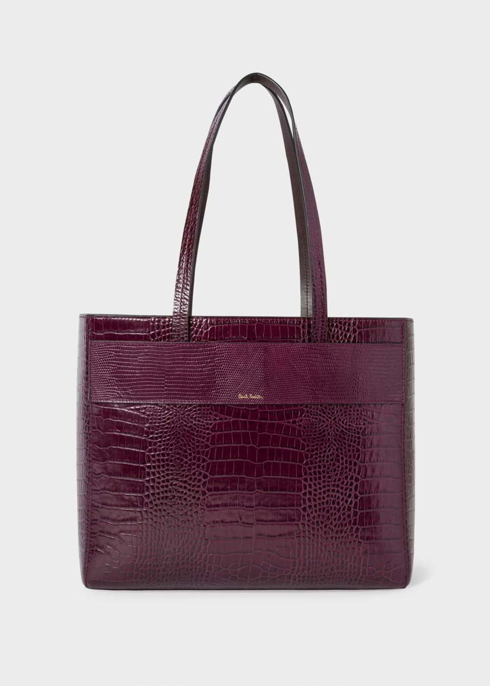 Paul Smith Women's Burgundy Mock-Croc Small Leather Tote Handbag
