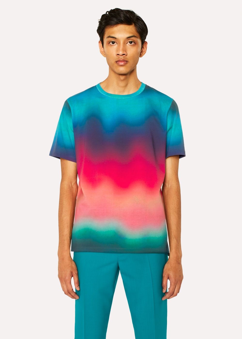 Paul Smith Men's Multi-Coloured Gradient Cotton T-Shirt
