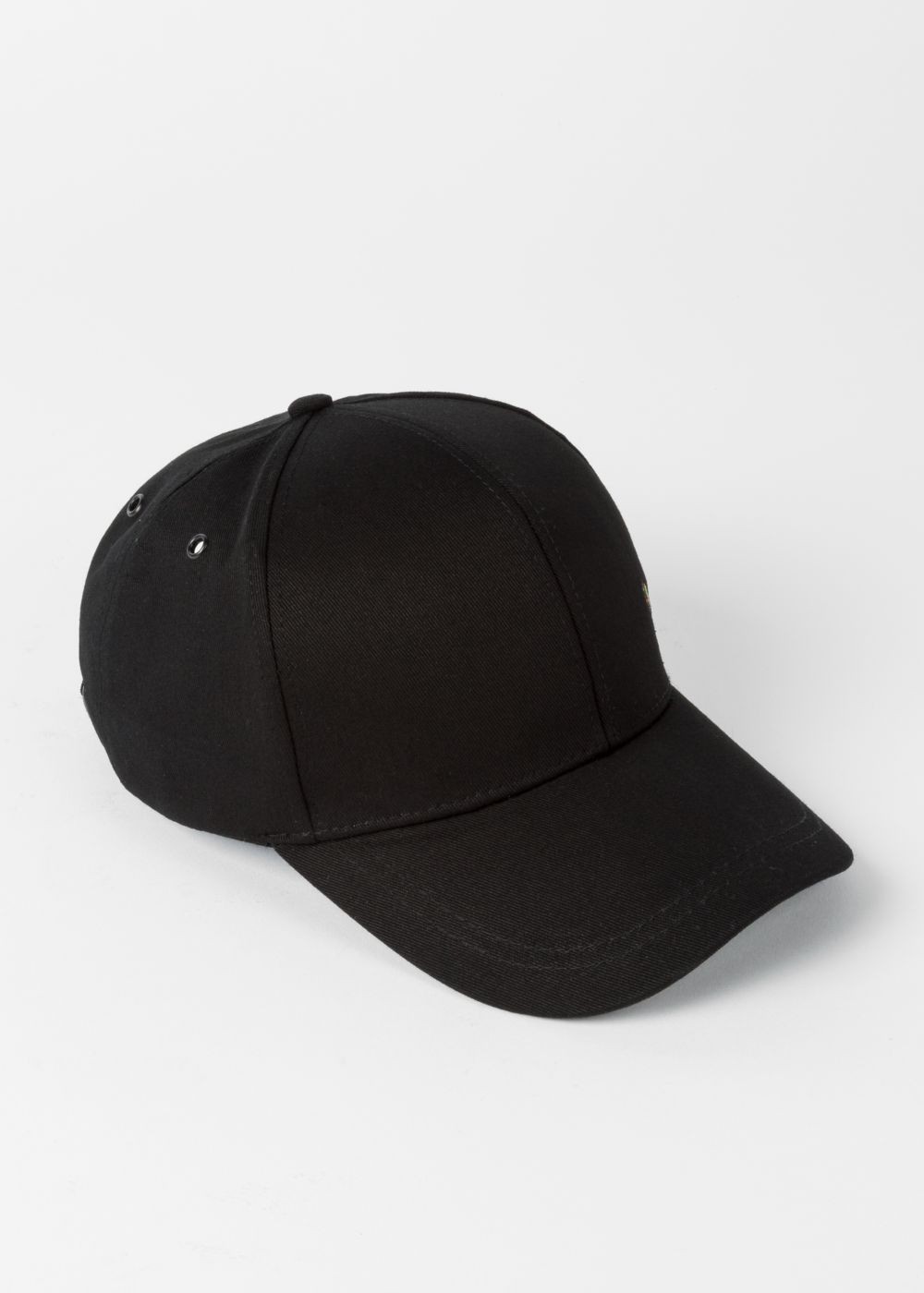 Paul Smith Mens's Black Cotton Zebra Logo Baseball Cap