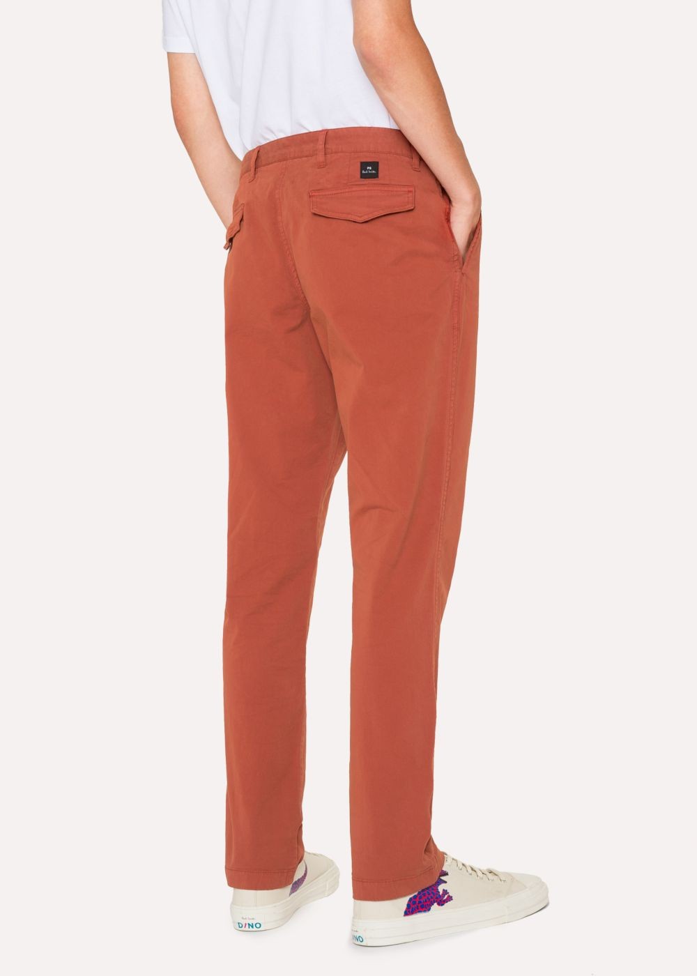 Paul Smith Men's Tapered-Fit Burnt Orange Stretch Pima-Cotton Chinos Clothing