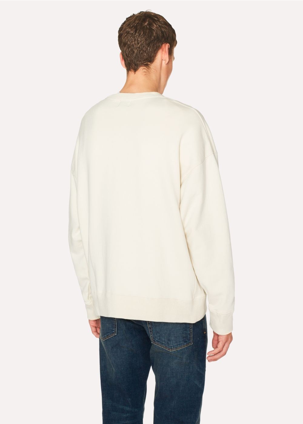 Paul Smith Men's Ecru Red Ear 'rabbit Badge' Print Sweatshirt