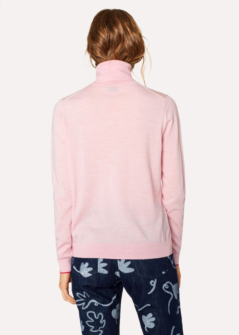 Paul Smith Women's Light Pink Wool Roll-Neck Sweater