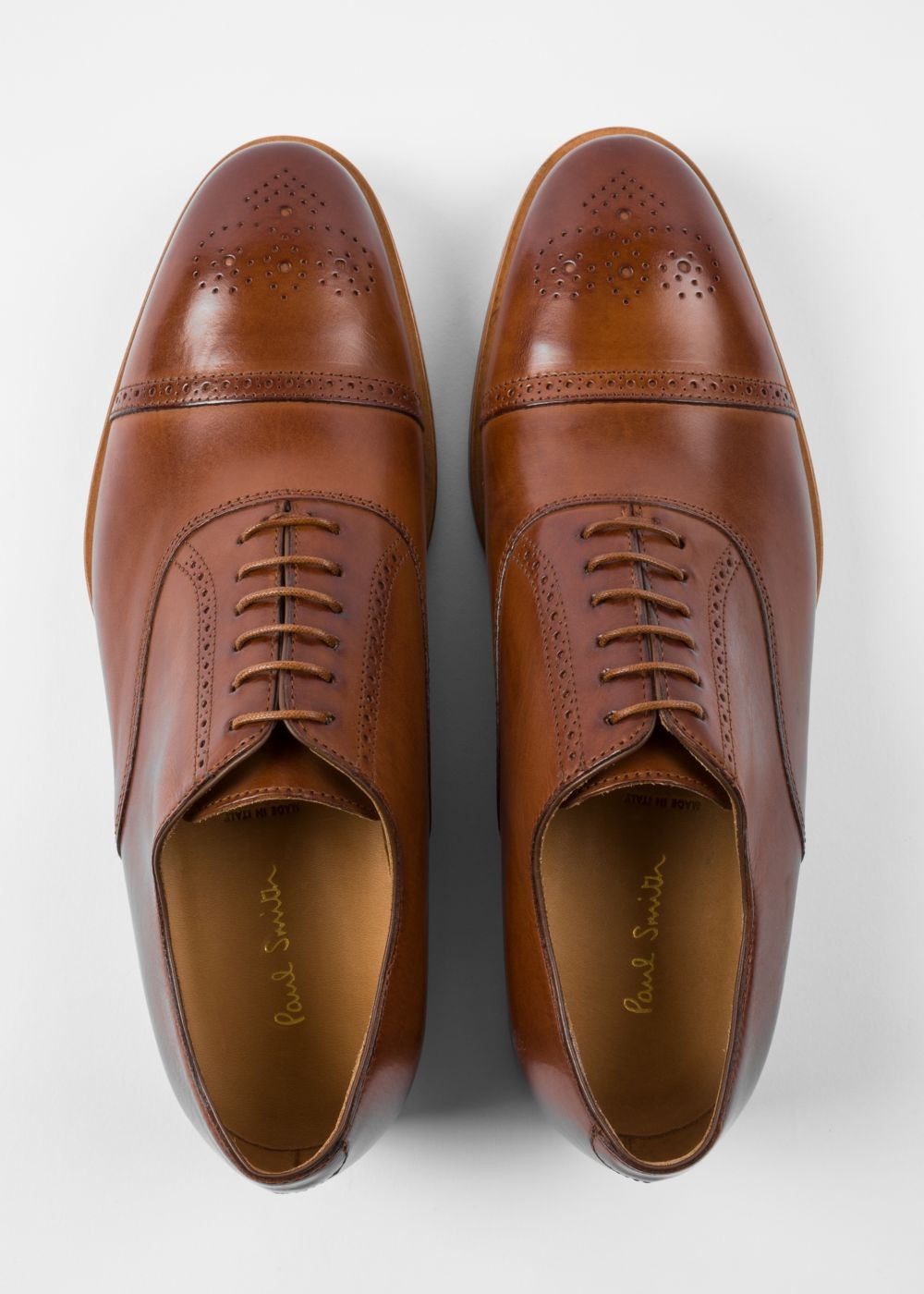 Paul Smith Mens's Tan Parma Calf Leather 'berty' Brogues Shoes