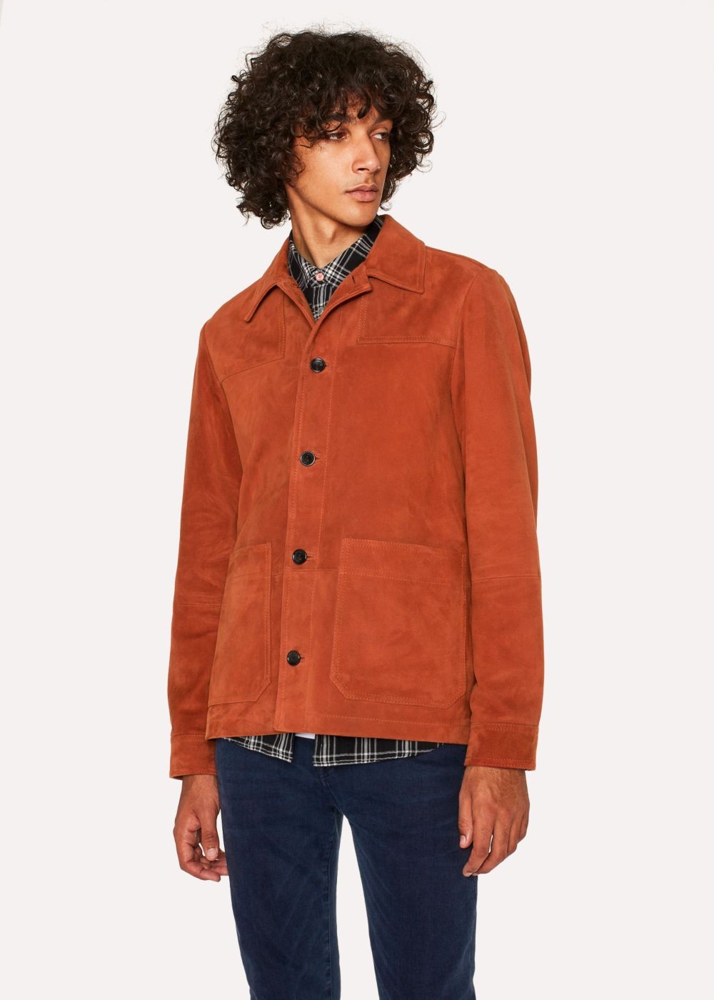 Paul Smith Men's Burnt Orange Suede Work coat