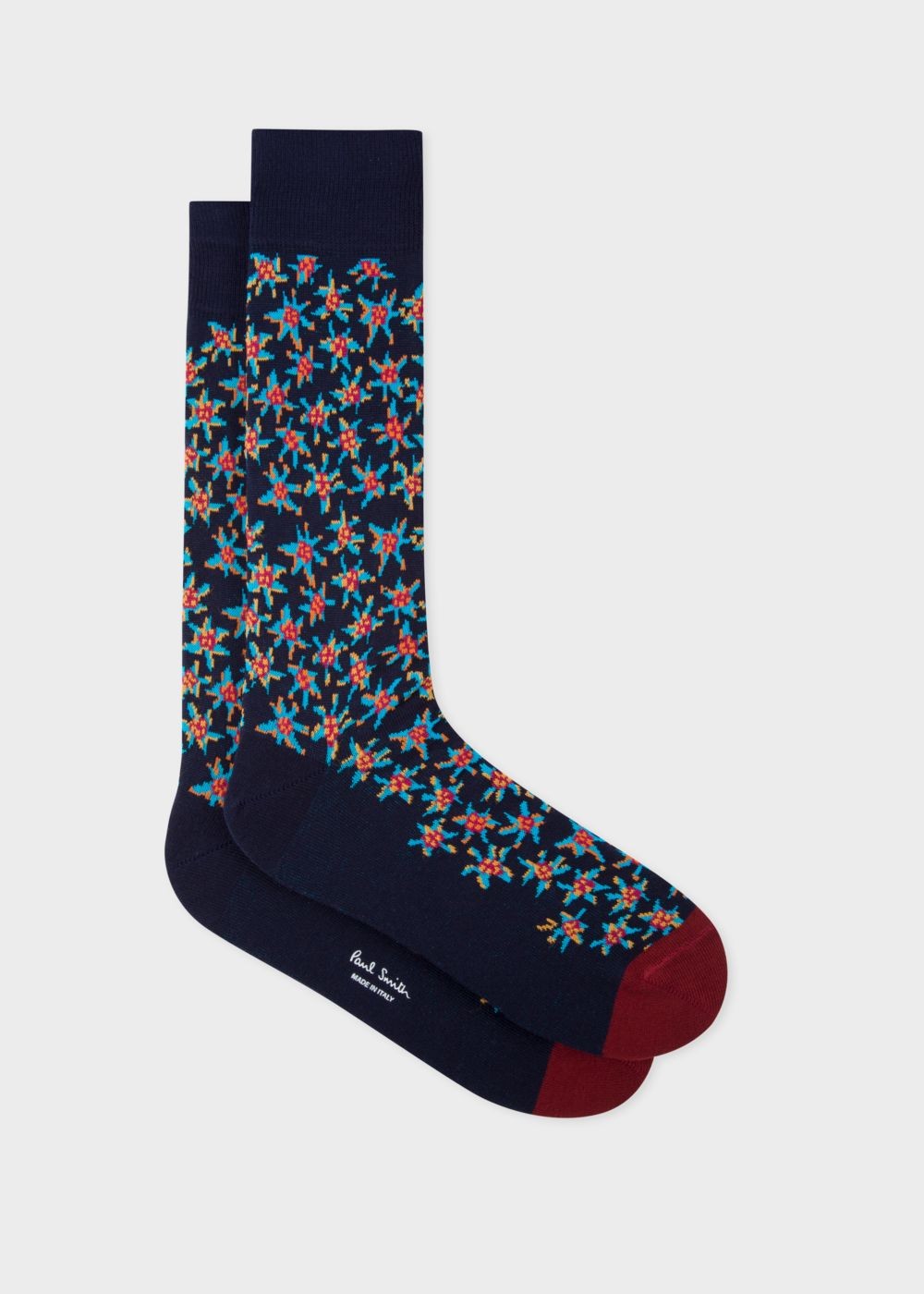 Paul Smith Men's Navy 'torn Floral' Motif Socks