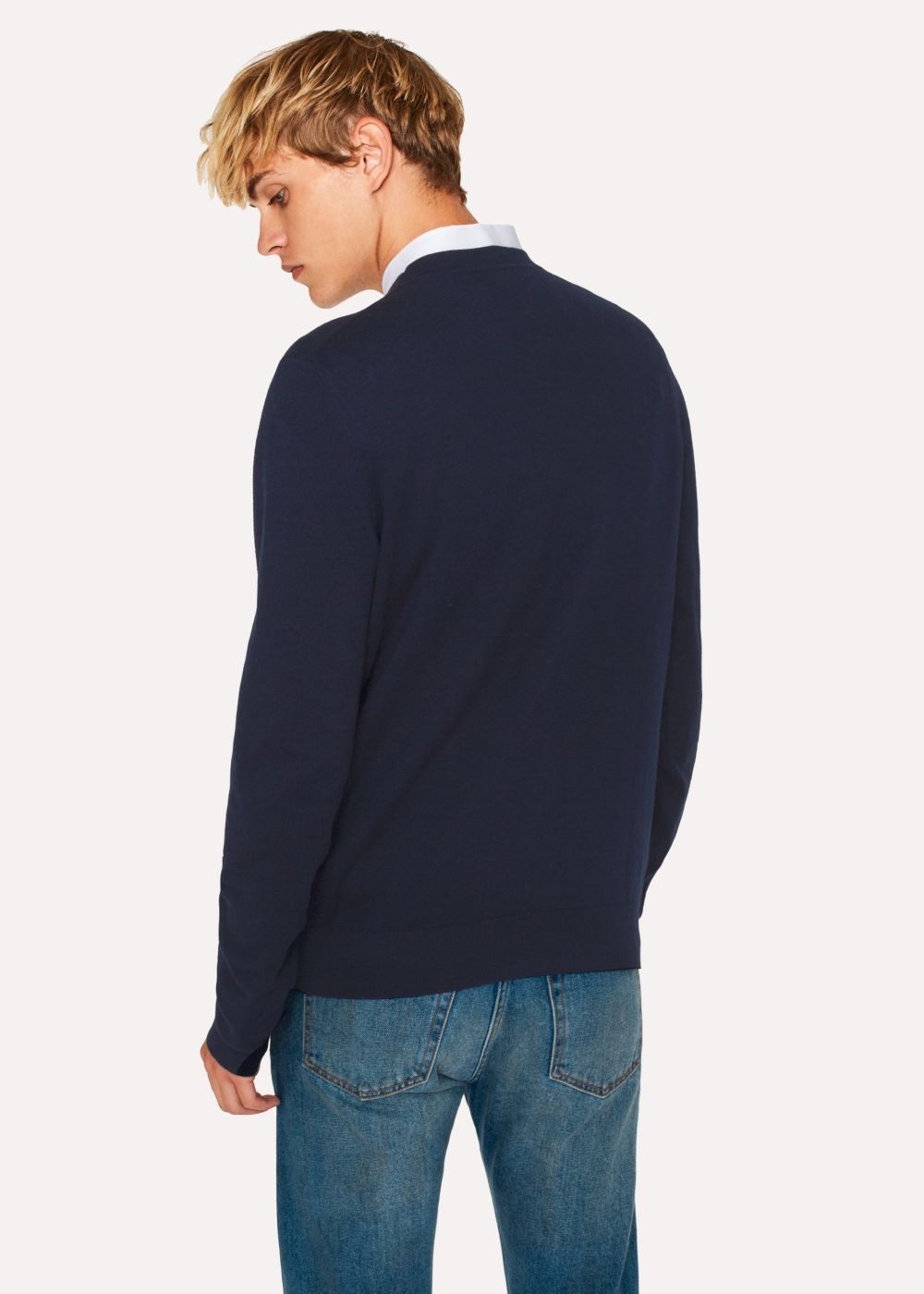 Paul Smith Men's Dark Navy Zebra Logo Cotton-Blend Sweater