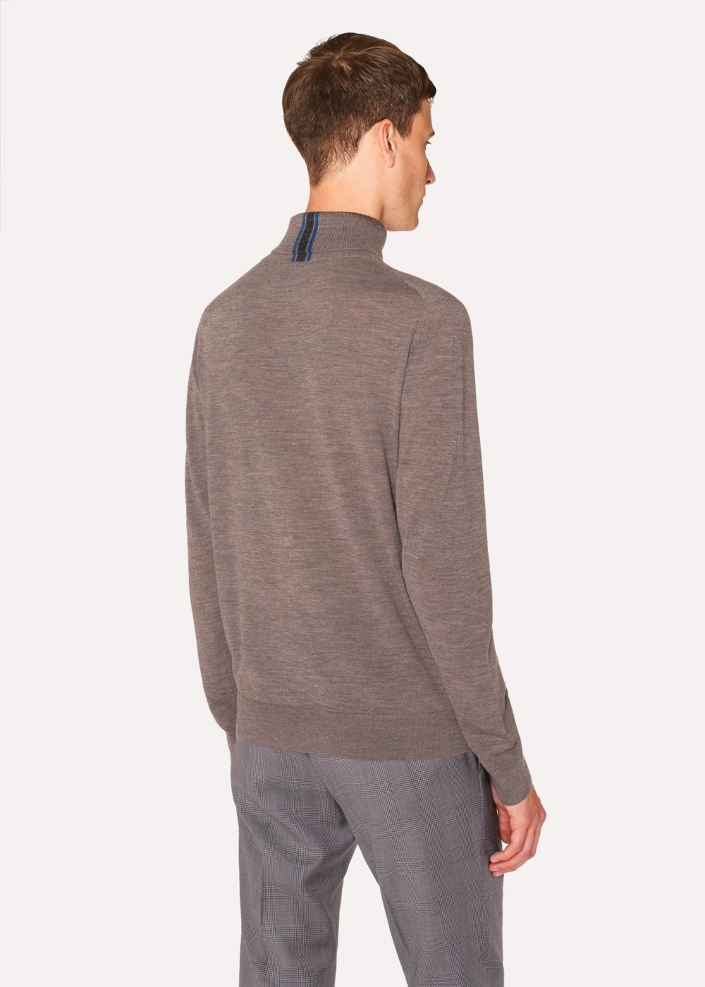 Paul Smith Mens's Brown Marl Merino Wool Roll Neck Sweater