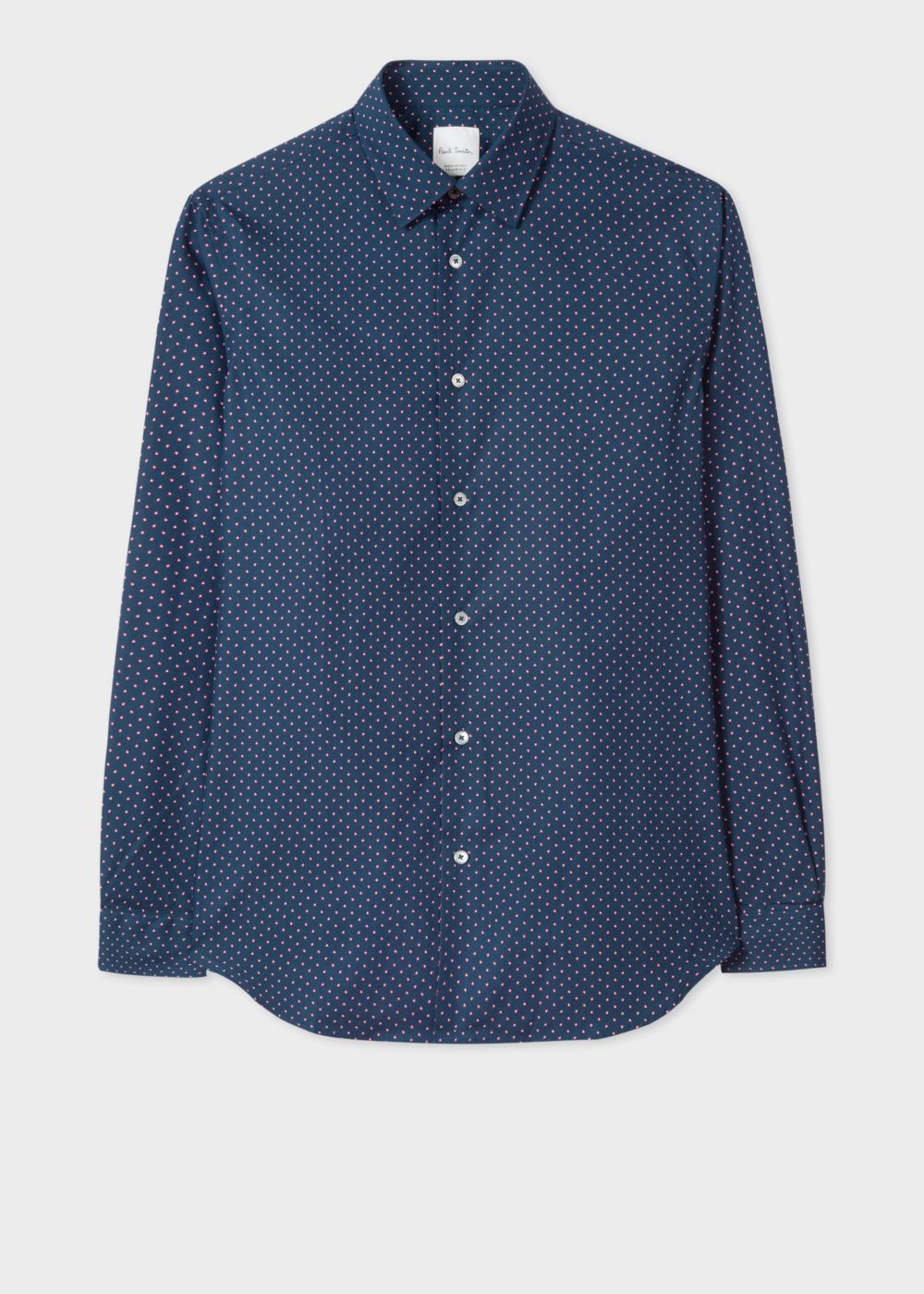 Paul Smith Men's Tailored-Fit Navy 'heart' Motif Cotton Tee With 'artist Stripe' Cuff Lining