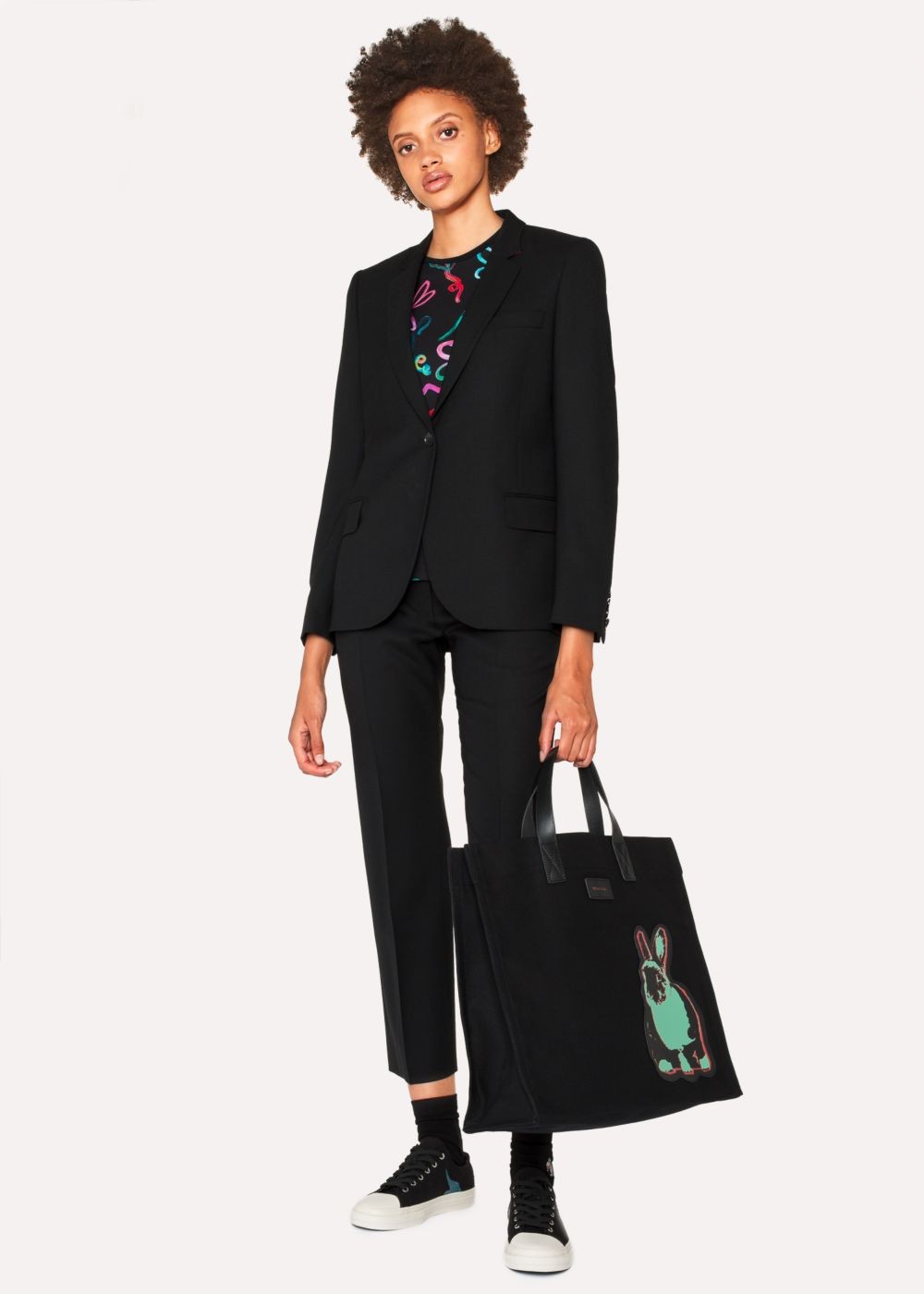 Paul Smith Women's 'artful Lives' Patch Black Canvas Tote Bags