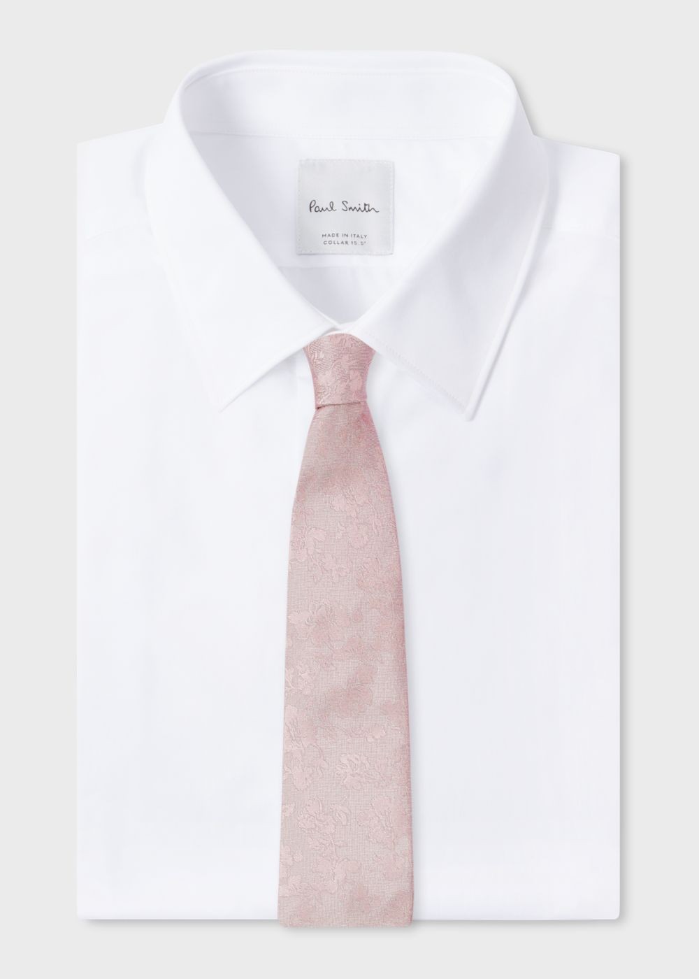 Paul Smith Men's Light Pink Floral Jacquard Silk Tie