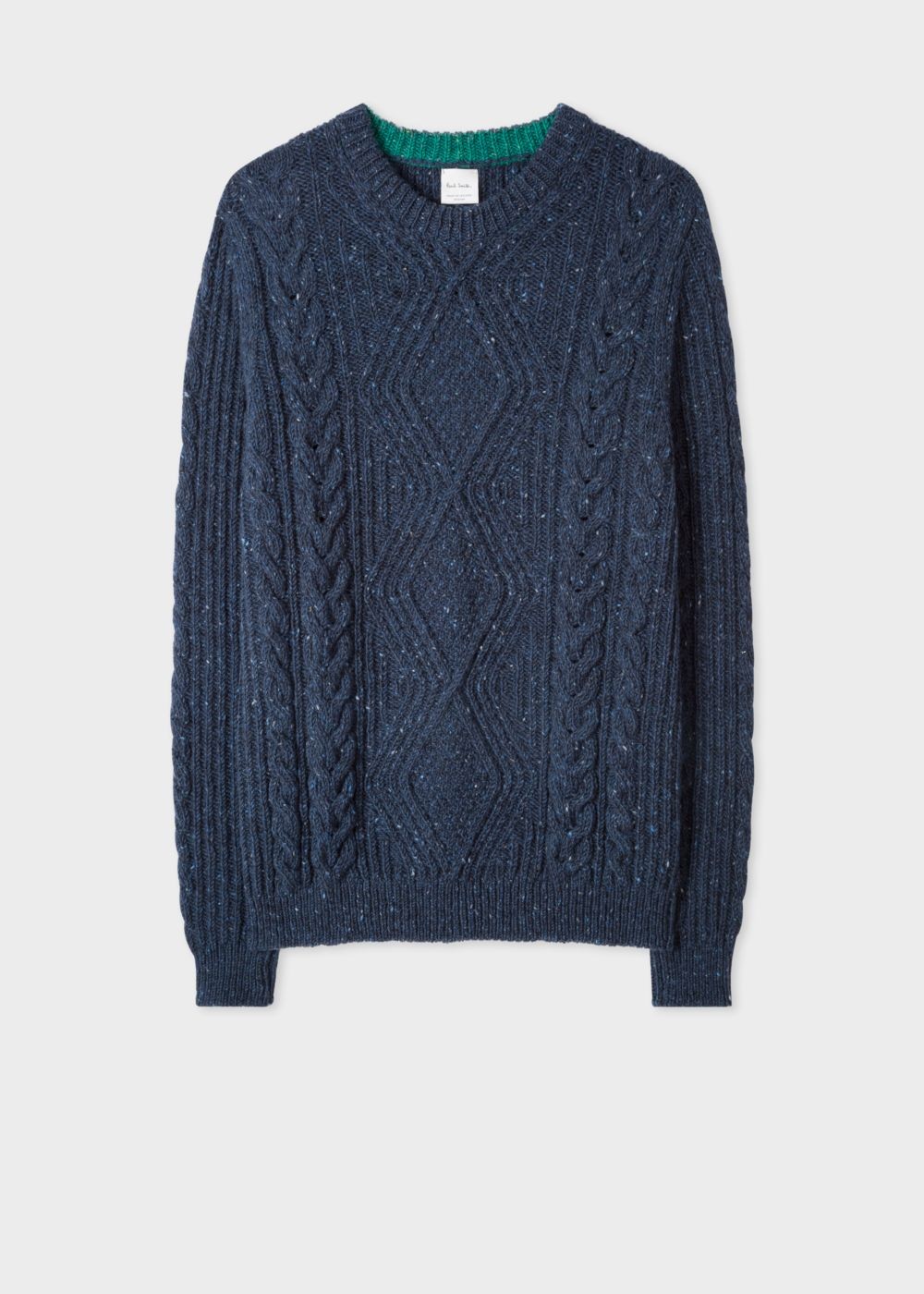 Paul Smith Men's Navy Wool-Mohair Donegal Cable-Knit Sweater