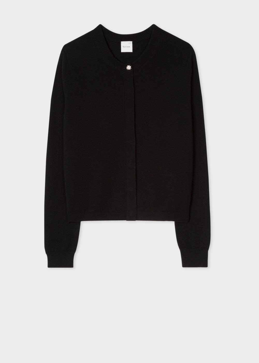 Paul Smith Womens's Black Cashmere Cardigan With Daisy Top Button