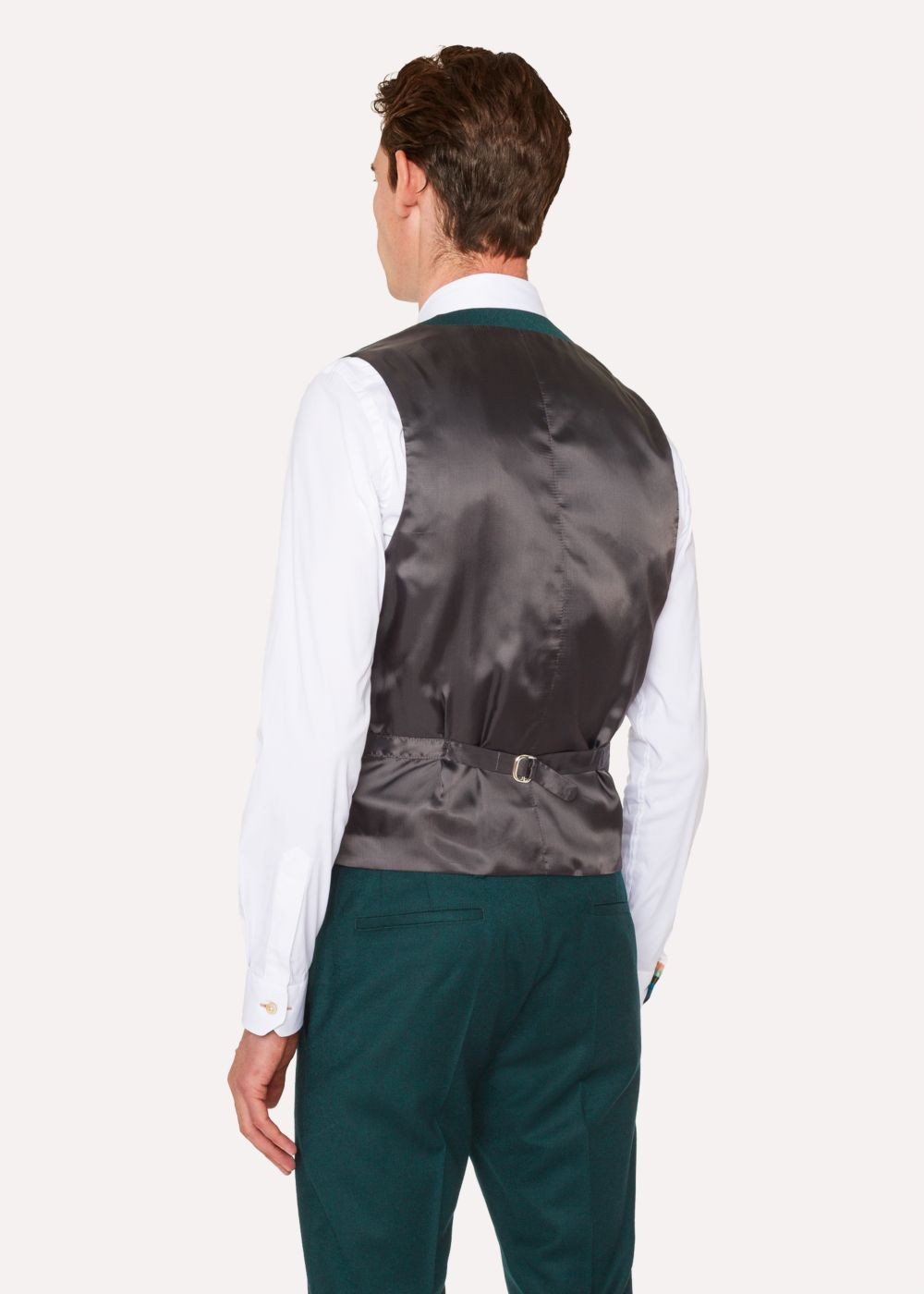 Paul Smith Men's Tailored-Fit Dark Green Wool-Cashmere Waistcoat