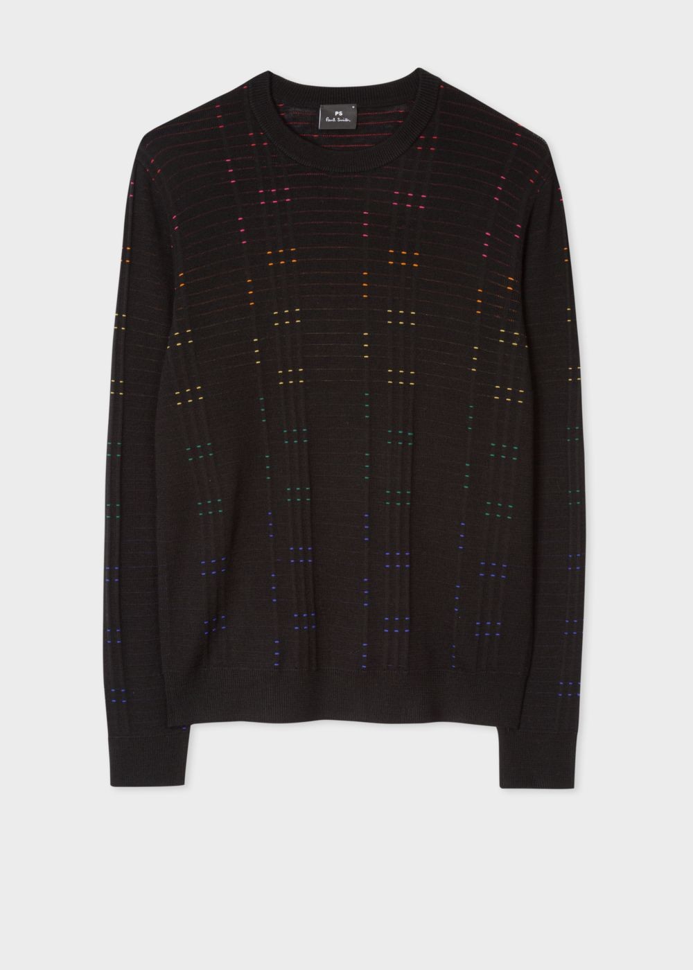 Paul Smith Men's Black Multi-Coloured Stitch Detail Sweater