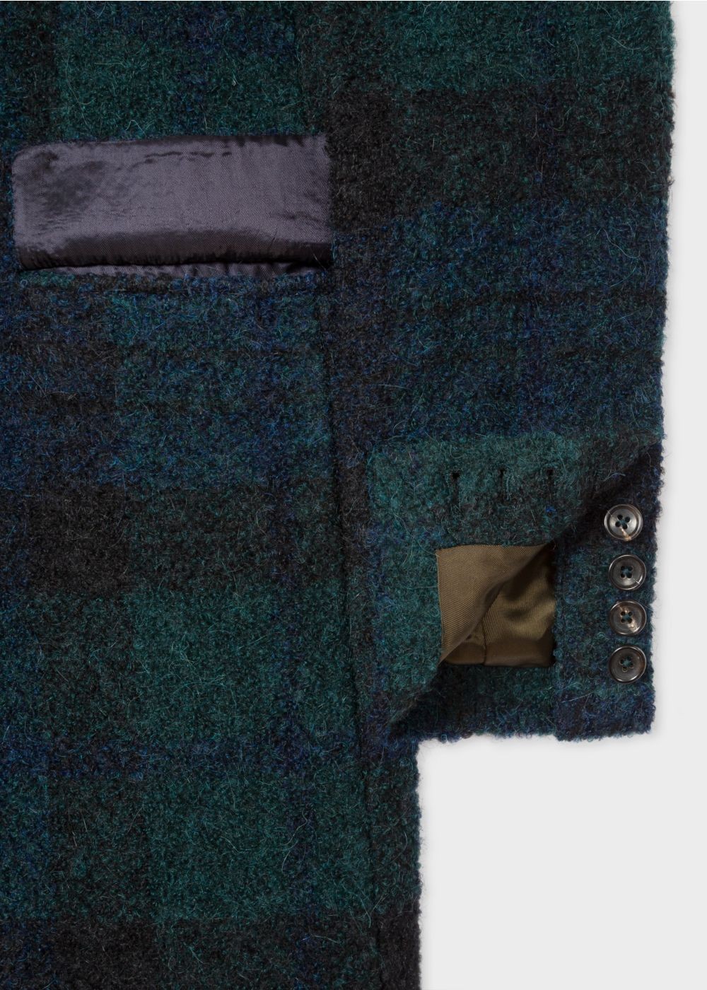 Paul Smith Womens's Blackwatch Tartan Bouclé Epsom Coat