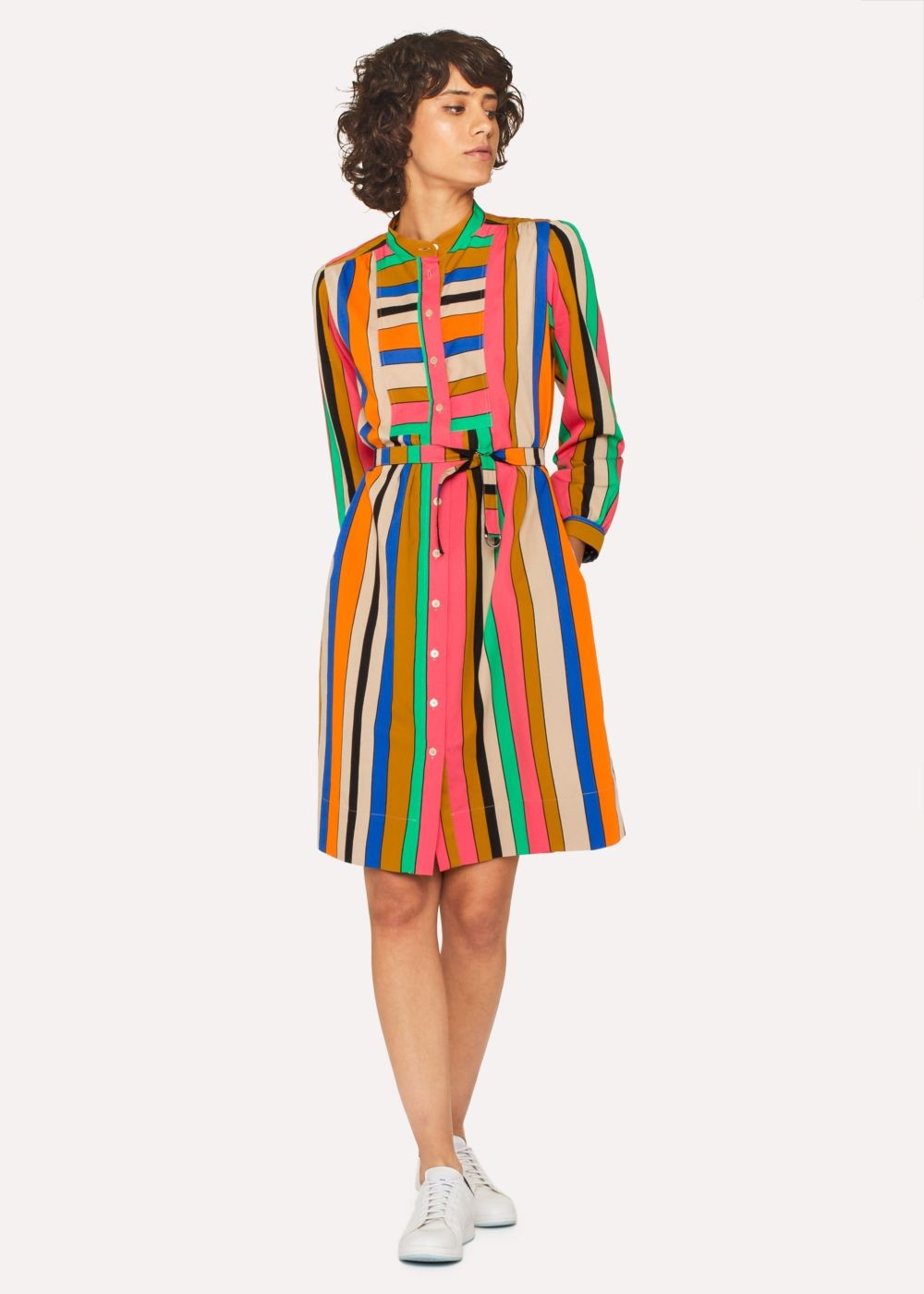 Paul Smith Women's Multi-Colour Stripe Henley Tee Dress