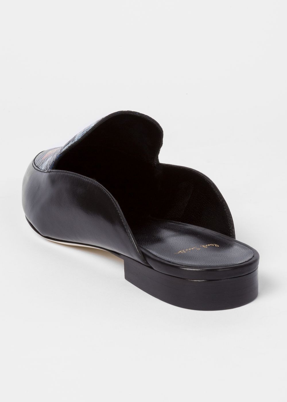 Paul Smith Women's Dark Navy 'celesta' Snake-Effect Leather Mules Shoe