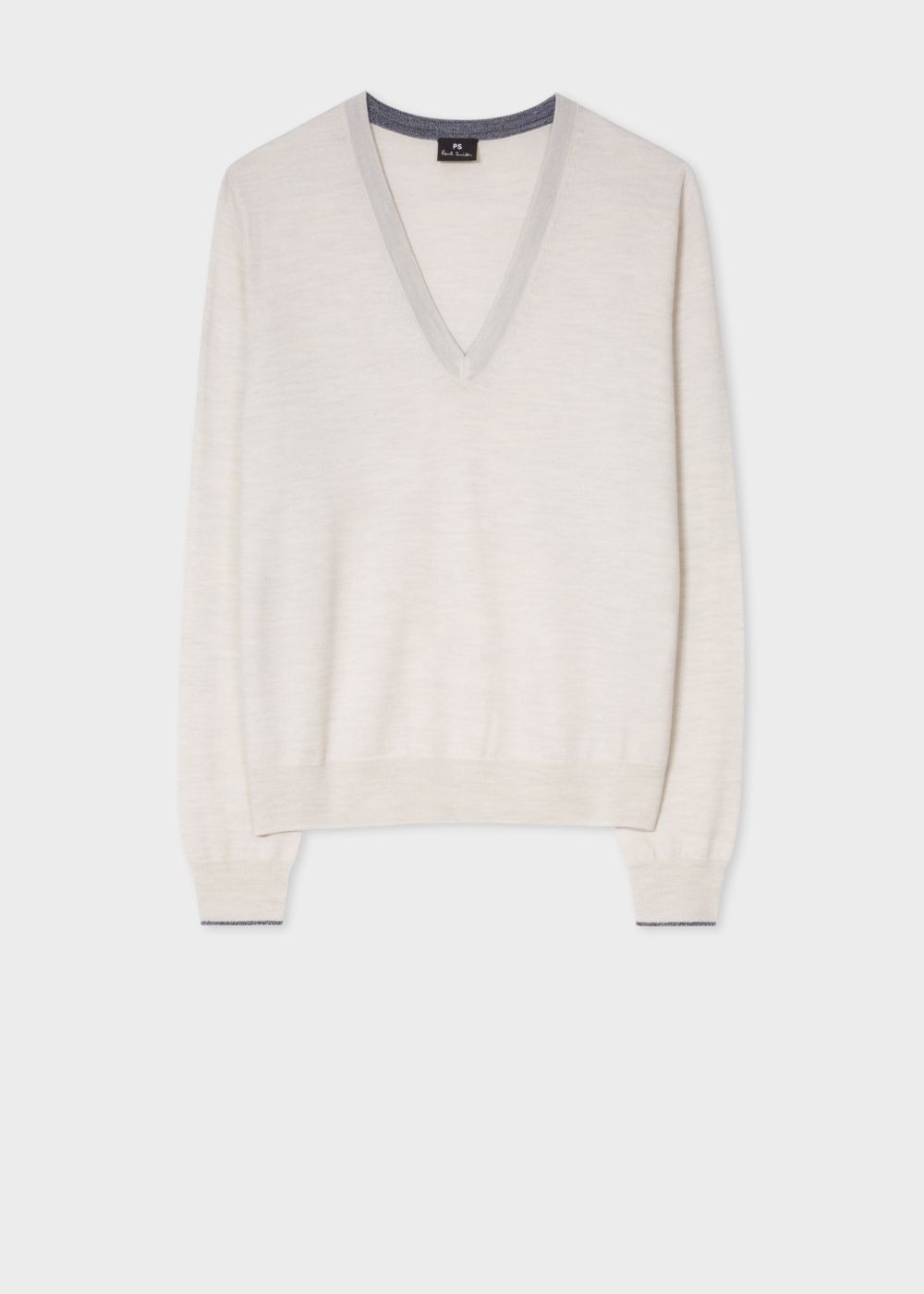 Paul Smith Women's Ecru V-Neck Wool Sweater
