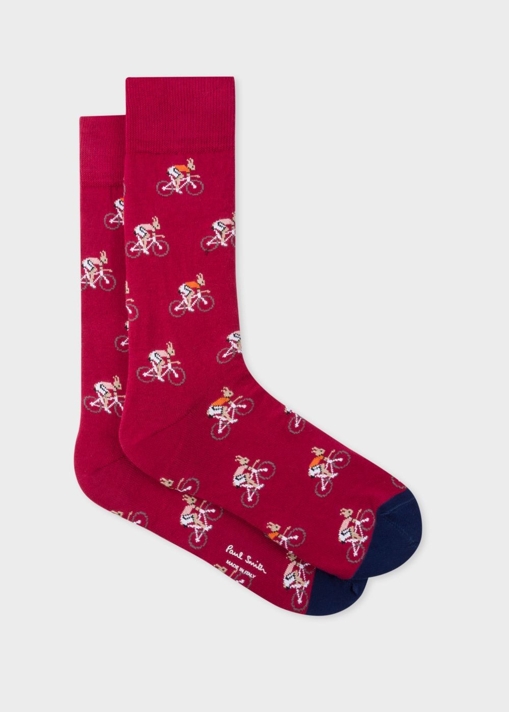 Paul Smith Men's Red 'cycling Rabbits' Socks