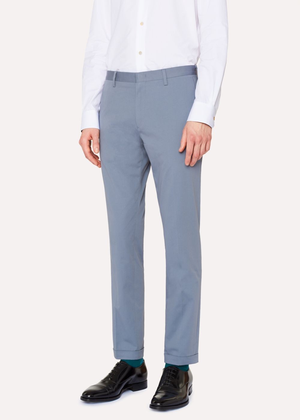 Paul Smith Men's Slim-Fit Light Blue Stretch-Cotton Pants