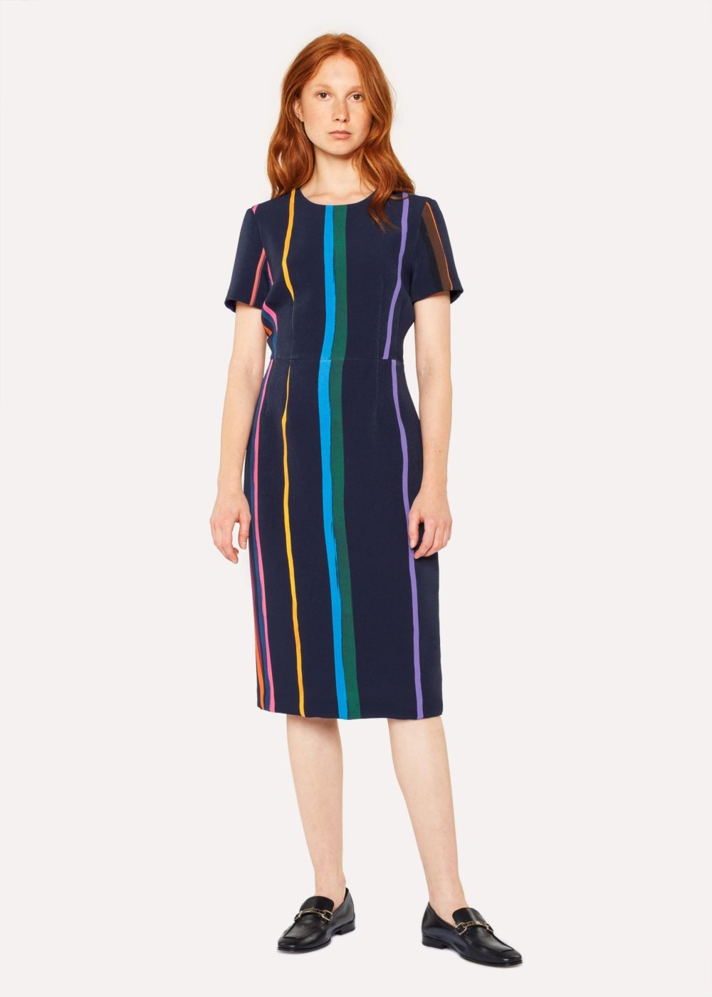 Paul Smith Women's Navy 'brush Stripe' Print Shift Dress